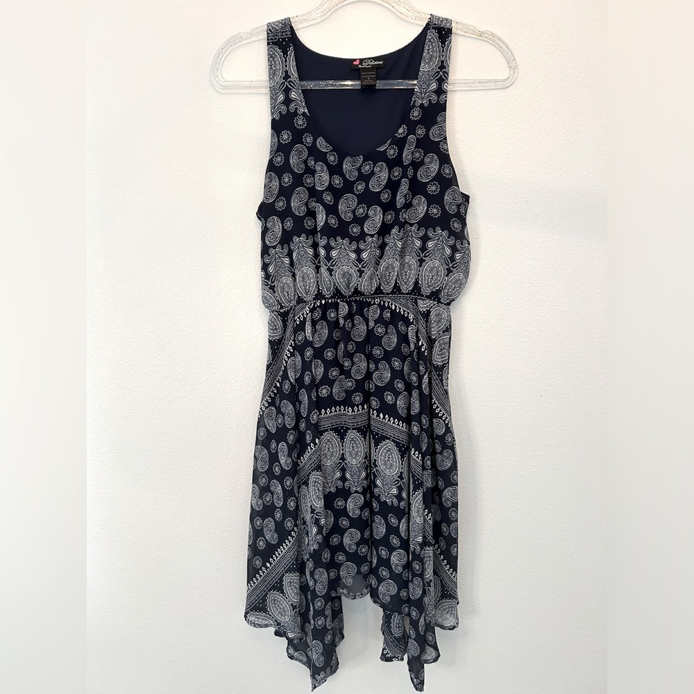 NAVY BLUE PAISLEY DRESS